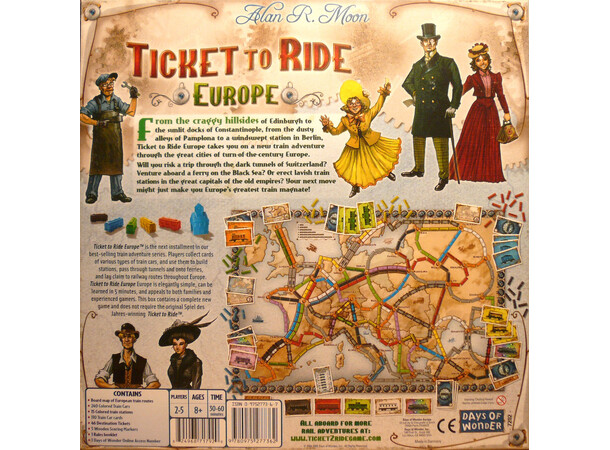 Ticket to Ride Europe Brætspil Dansk udgave 